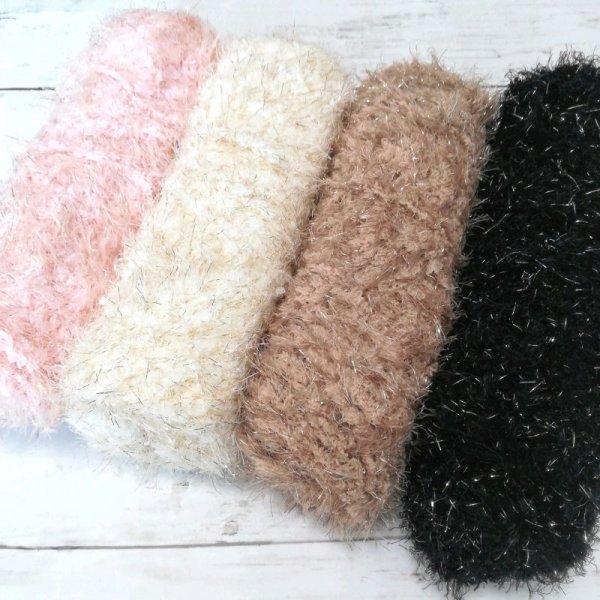 画像1: fluffy＆lame twist yarn 100g (1)